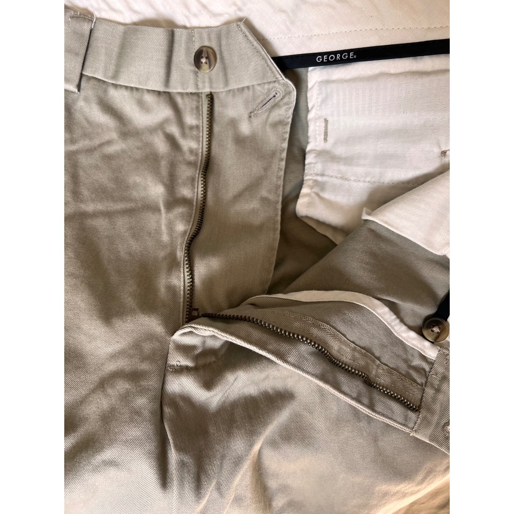 George‎ Mens Barley Cotton Chino Pants Tan Straight Leg 38x32 GM00204E - Picture 7 of 12